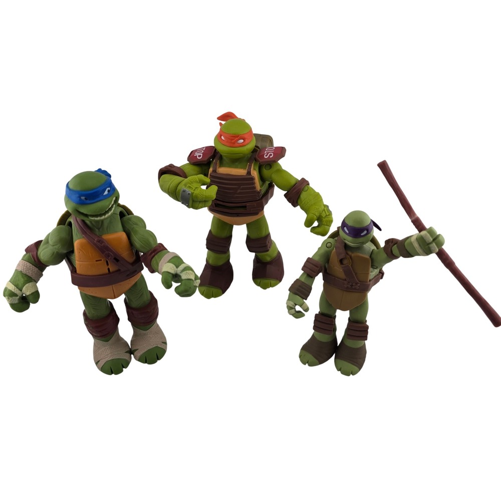 TMNT Action Figure Lot of 3 Raphael Donatello Leonardo Collectible Toys